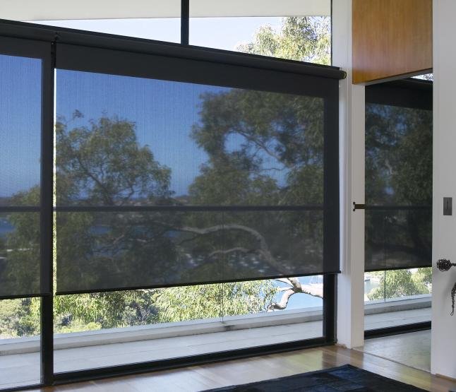 Roller shade black light filtering